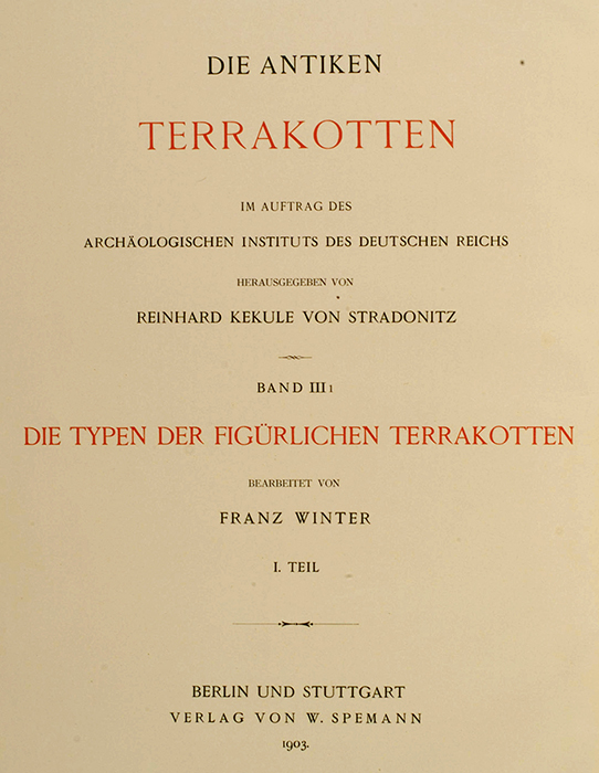 Franz Winter, Die Typen der figürlichen Terrakotten, éd. Spemann, Berlin, 1903.